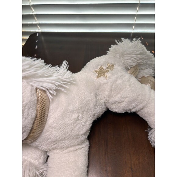 Dan Dee White Unicorn Plush Gold Horn Hooves Stars 23” Stuffed Animal 2017 - Picture 2 of 12